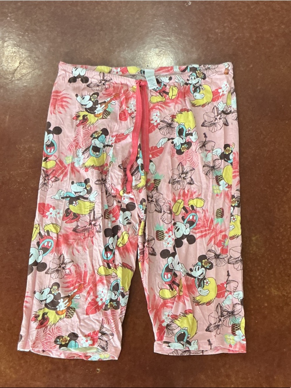 Disney Pink Mickey & Friends Sleep Capri Pants with Yellow Accents
